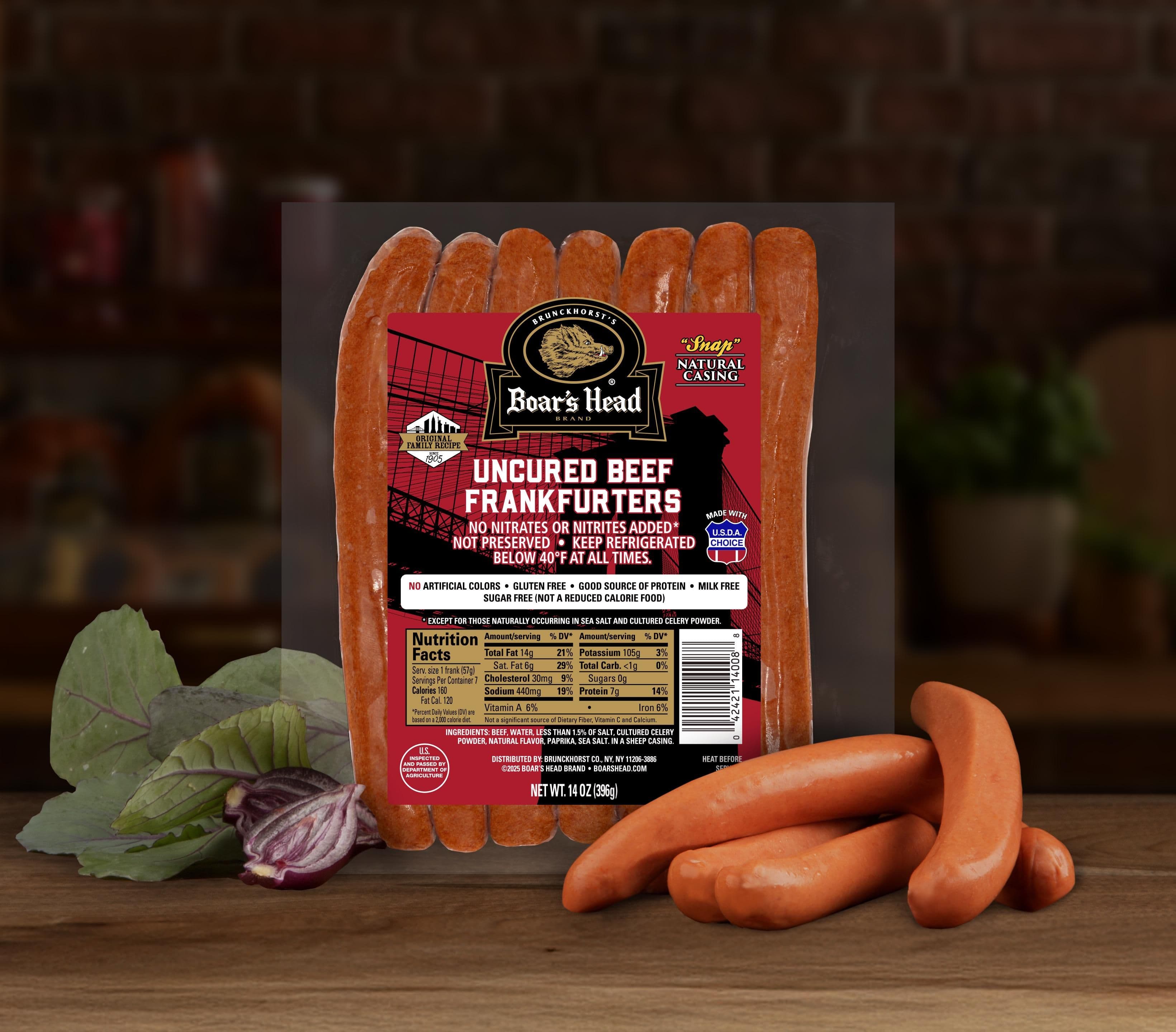 Uncured Beef Frankfurters - Natural Casing