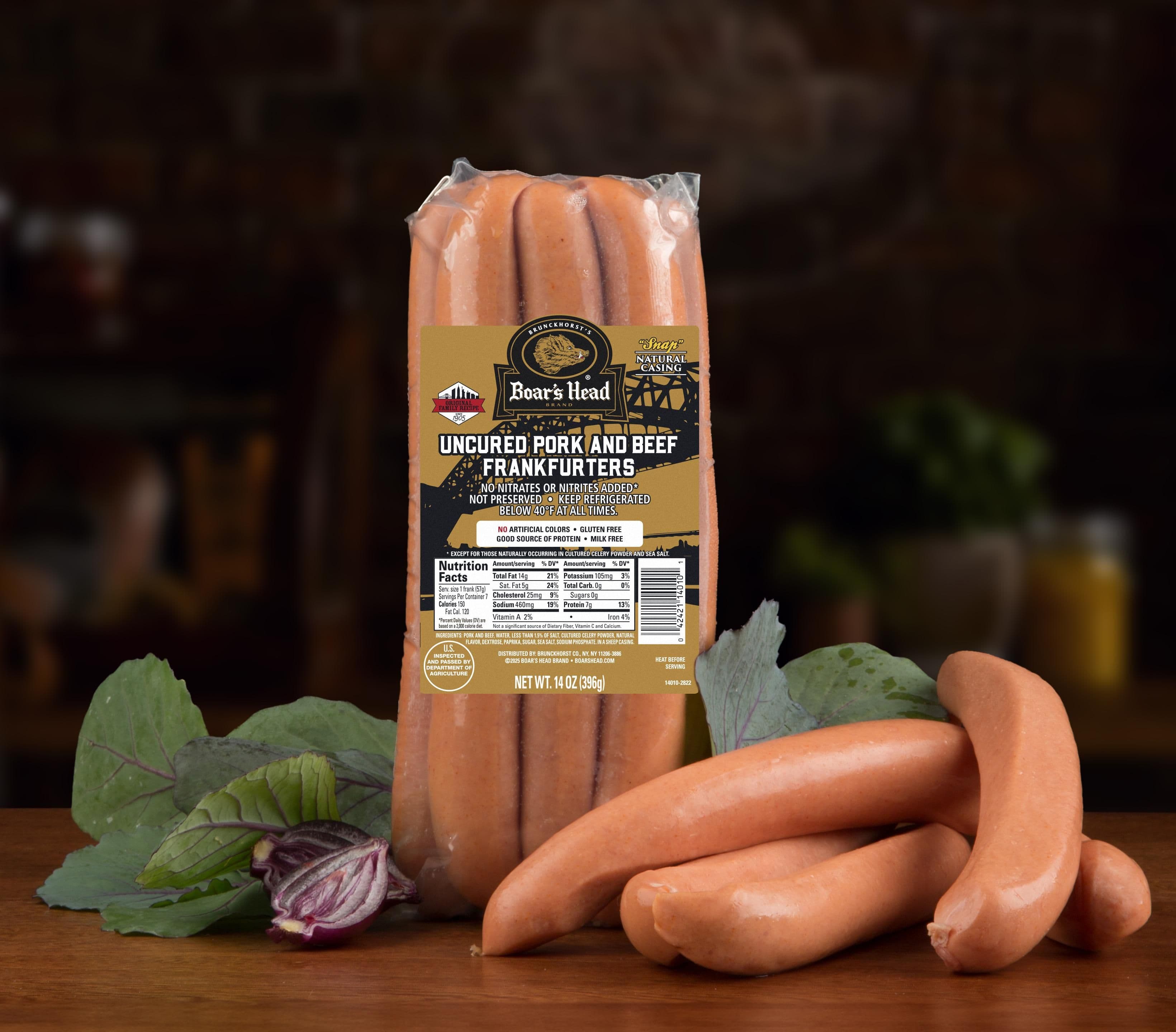 Uncured Pork & Beef Frankfurters - Natural Casing