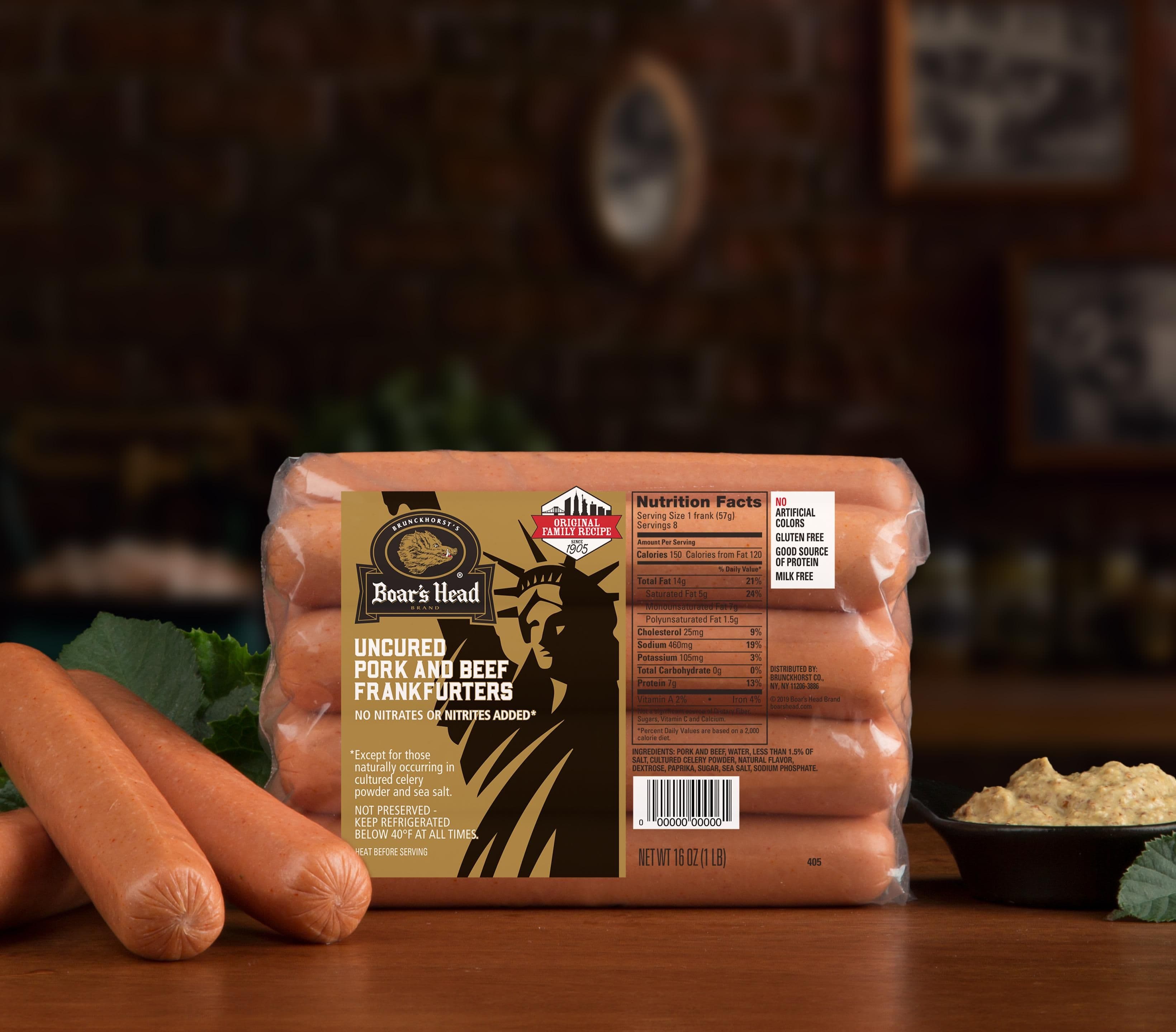 Uncured Pork & Beef Frankfurters - Skinless