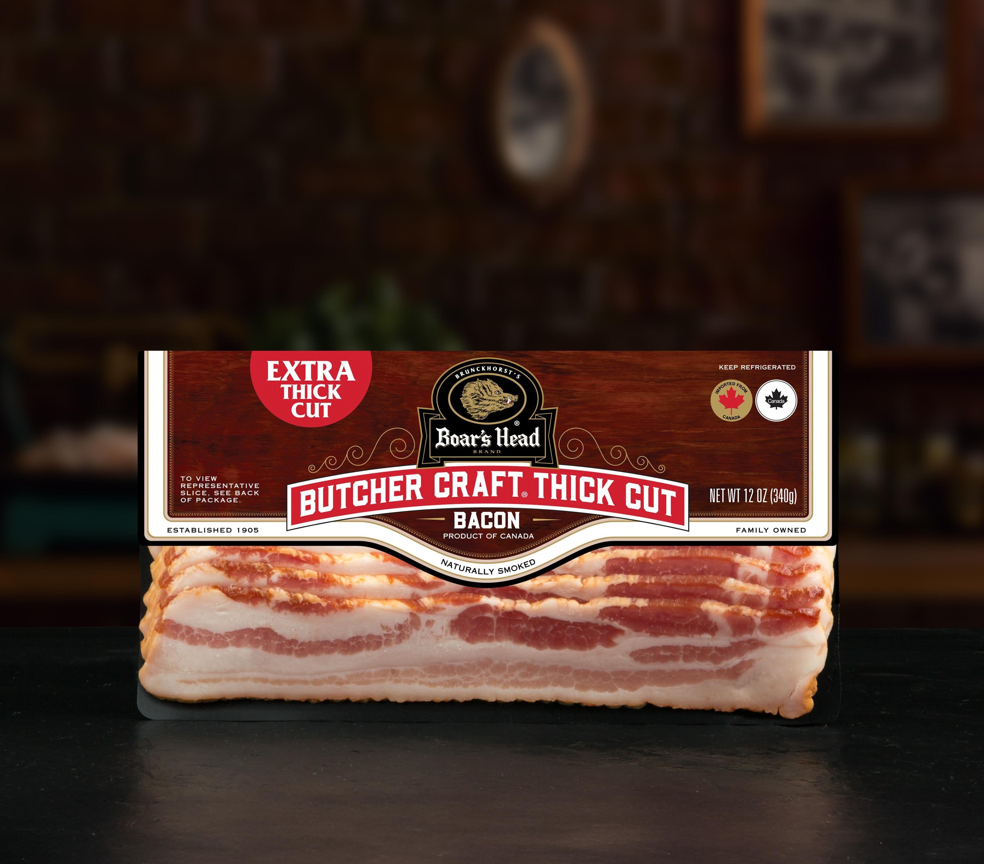 Butcher Craft® Extra Thick Cut Naturally Smoked Bacon, Product of Canada